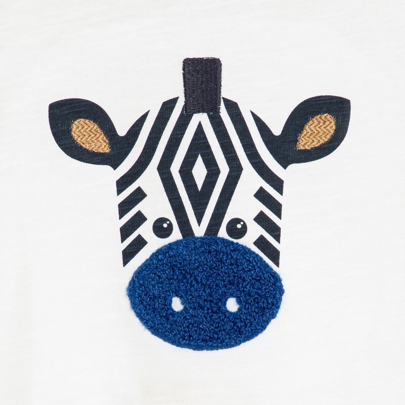 T-shirt zèbre blanc bébé garçon Blanc