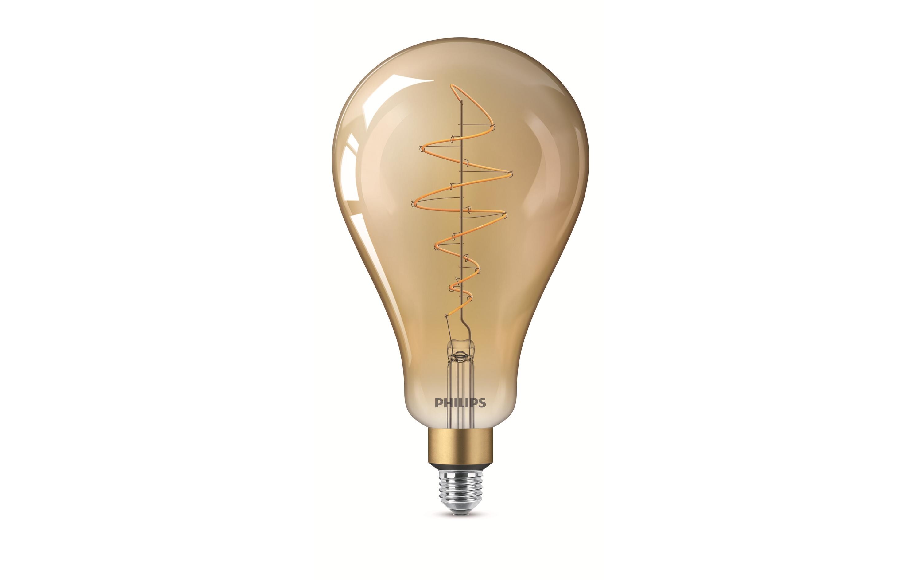 Lampe LED classic-giant 40W E27 A160 GOLD DIM WarmweissDekoratives LED-Leuchtmittel G160 mit sichtbarem Glühfaden und flammenfarbiger Farbtemperatur