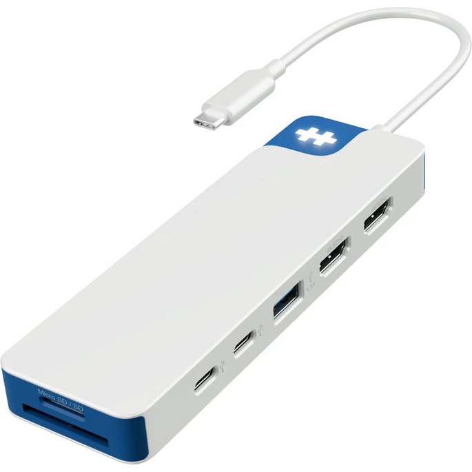 HYPER HD4103BUGL hub & concentrateur USB 3.2 Gen 1 (3.1 Gen 1) Type-C 5000 Mbit/s Bleu, Blanc