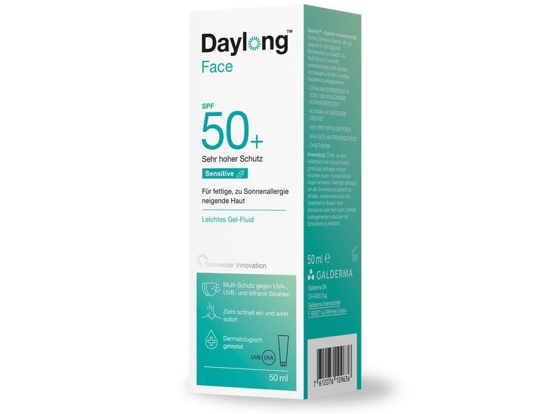 DAYLONG Sonnengel Sensitive Gel-Fluid Gesicht SPF 50  50 ml Sonnenschutz