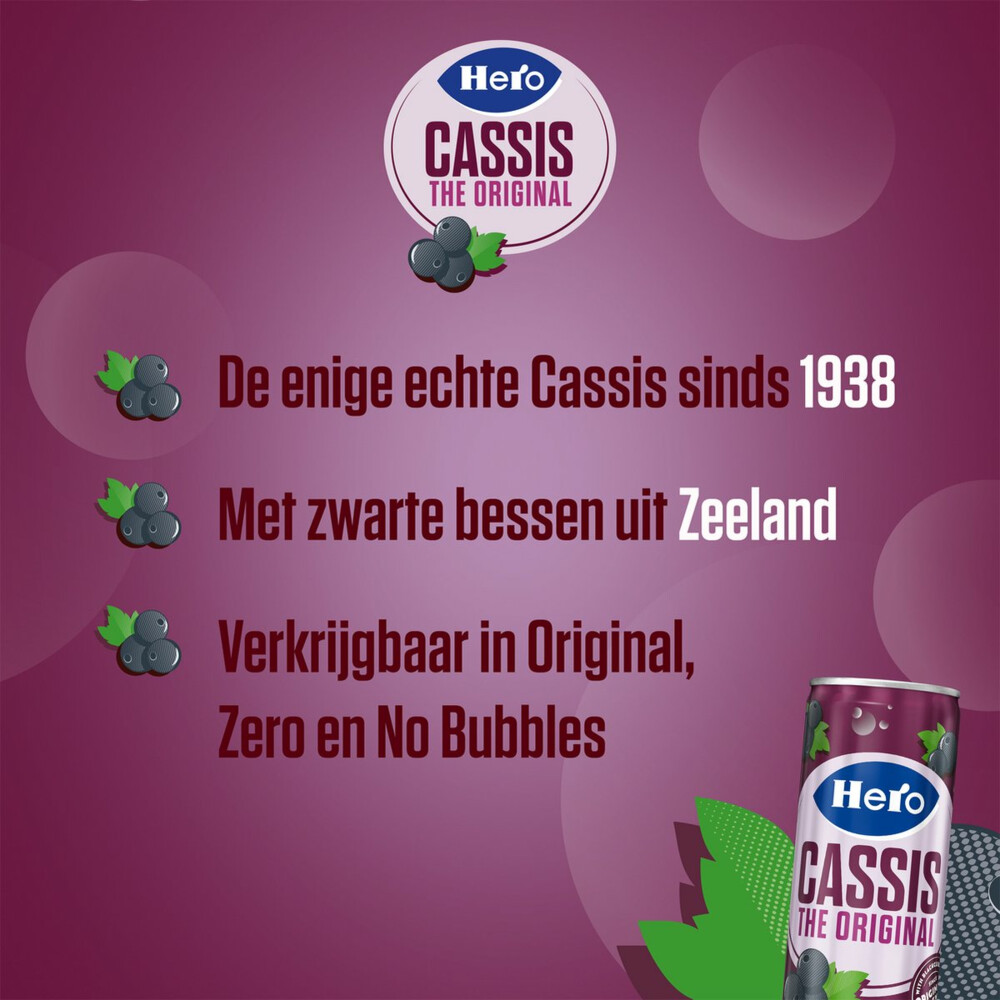 6x Hero Cassis Zero 1,25 liter