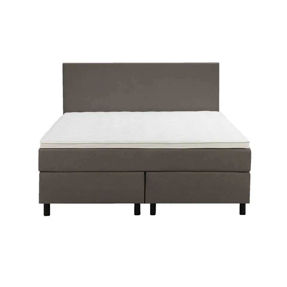 Boxspring Liv egaal - donkerbruin - 140x200 cm - ronde poot