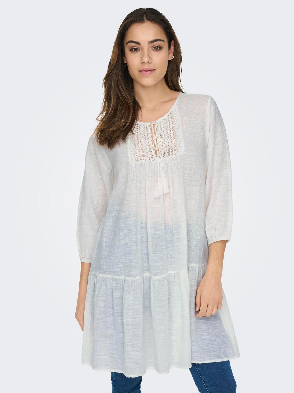 ONLVINNIE Kurzes Kleid Cloud Dancer