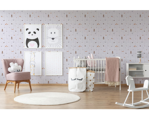 Vliesbehang 38119-1 Little Love bosdieren beige