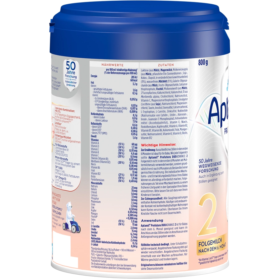 Aptamil Folgemilch Profutura Duo Advanced 2 6x 800g nach dem 6. Monat