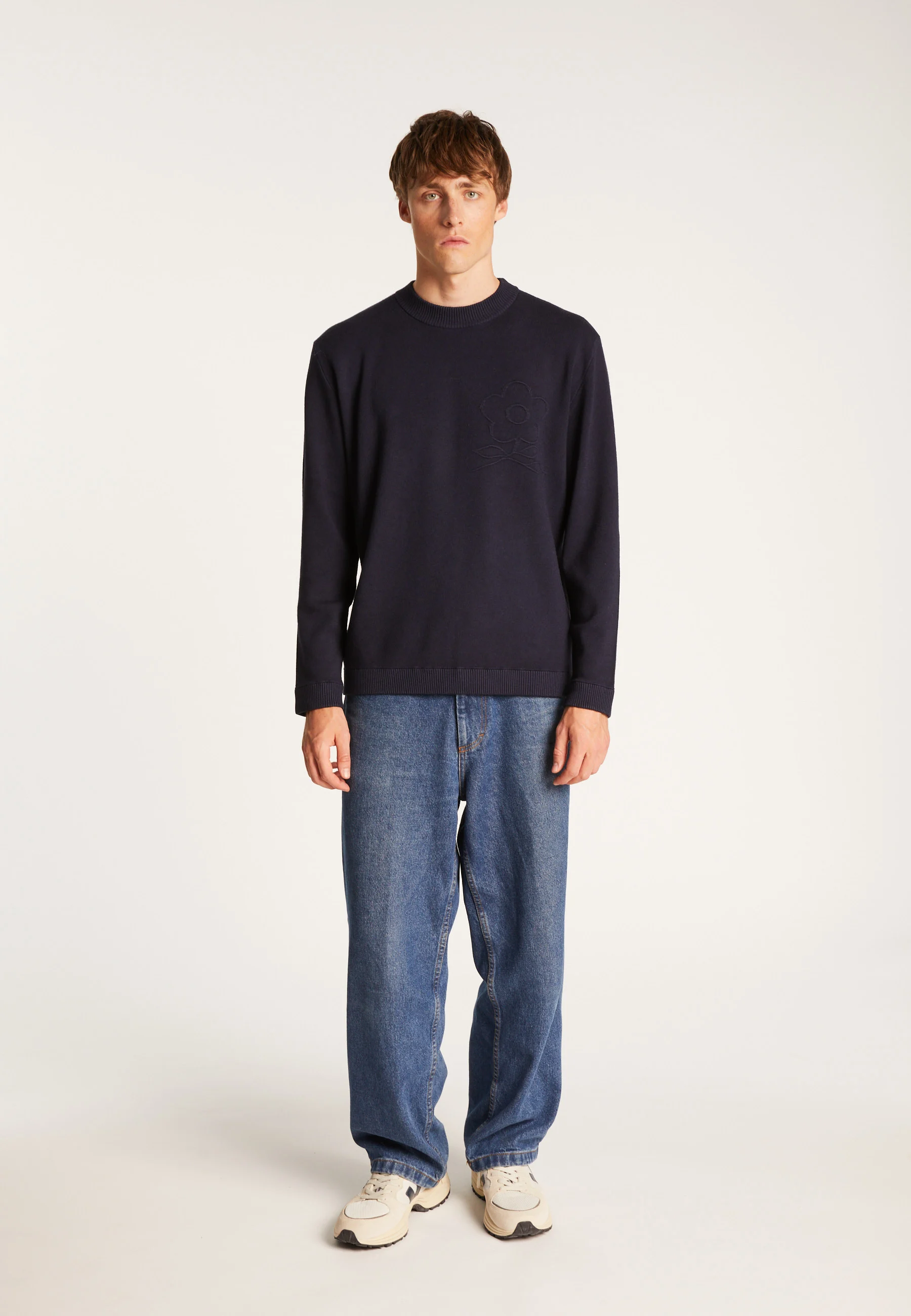 THIMOTHÉEAH24 - Pull col rond en viscose et laine | Bleu