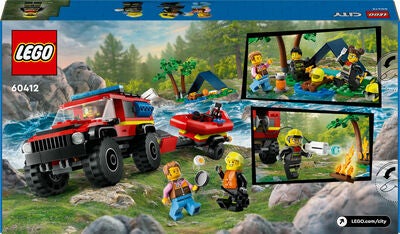 LEGO City 60412 Firehjulsdrevet brannbil med redningsbåt