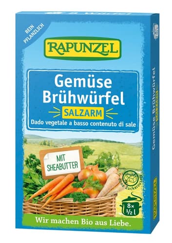 Rapunzel BIO Gemüse-Brühwürfel salzarm, mit Bio-Hefe