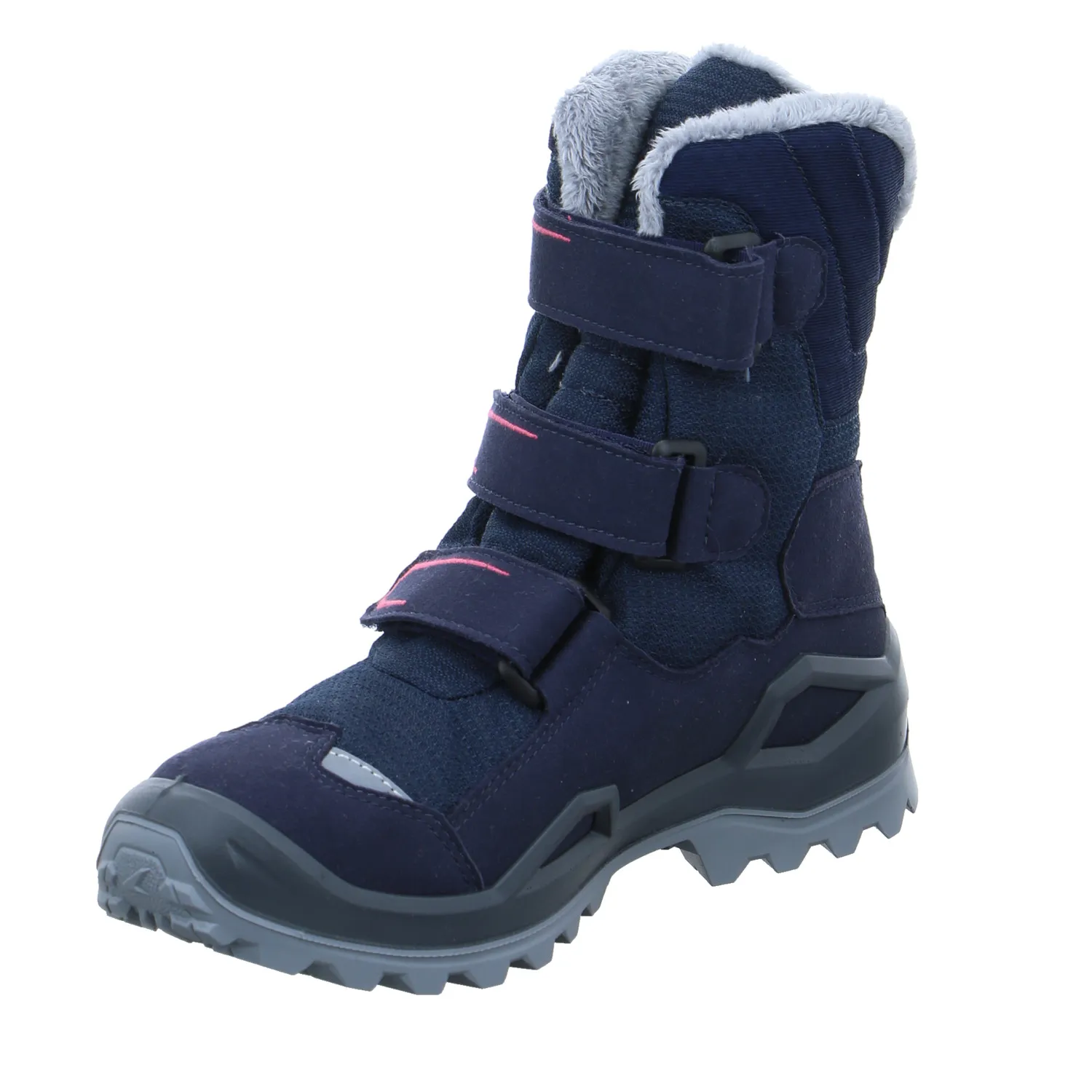 LOWA Mädchen-Snowboot Membrane Dunkelblau Textil  Winterstiefel