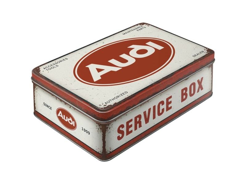 Nostalgic Art Vorratsdose Audi Service 2.5 l, Rot/Weiss Retro-Vorratsdose mit Deckel