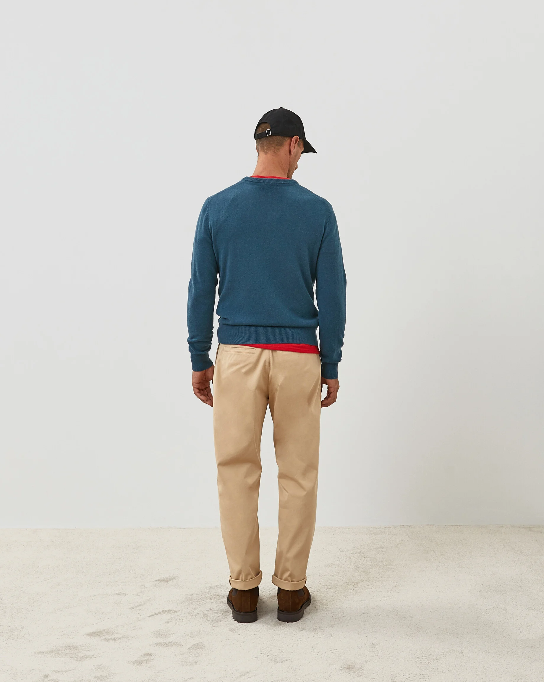 Pull homme col v en cachemire 2 fils | Bleu
