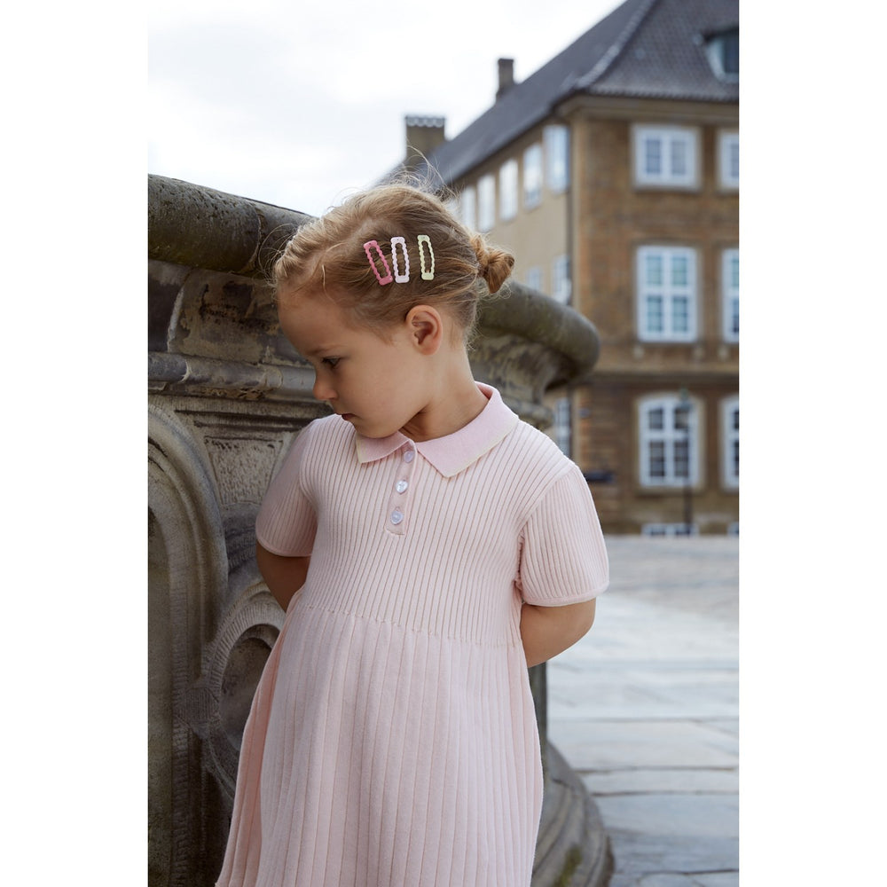 Køb COPENHAGEN COLORS Ballerina/Cream Comb. Rib Polo Strikkjole
