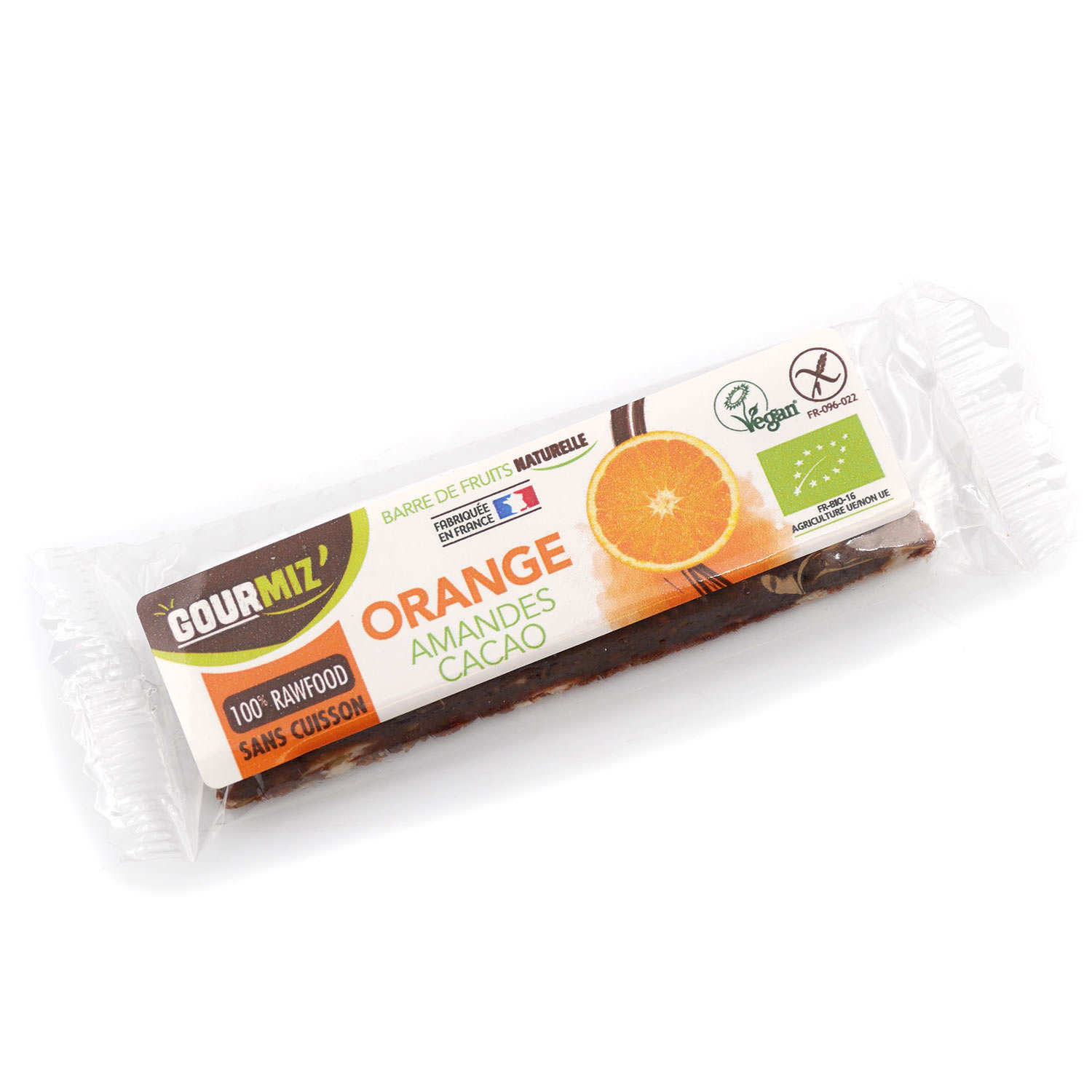 Barre crue et bio Orange - Amandes