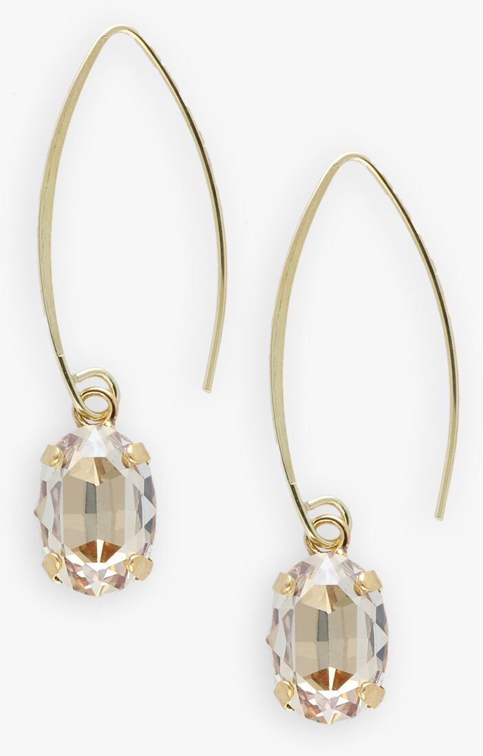 goudkleurig lott. gioielli oorbellen oval strass pendant s