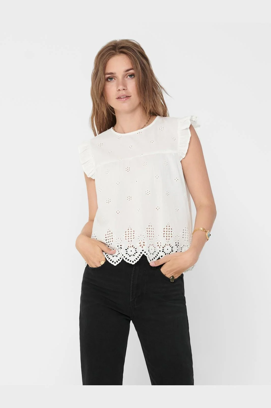 Only Onlsilla S/L Frill Top