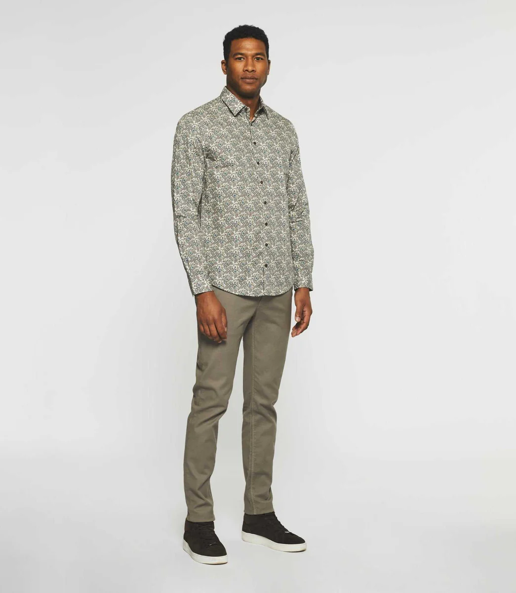 Chemise casual à imprimé beige JOAQUIN