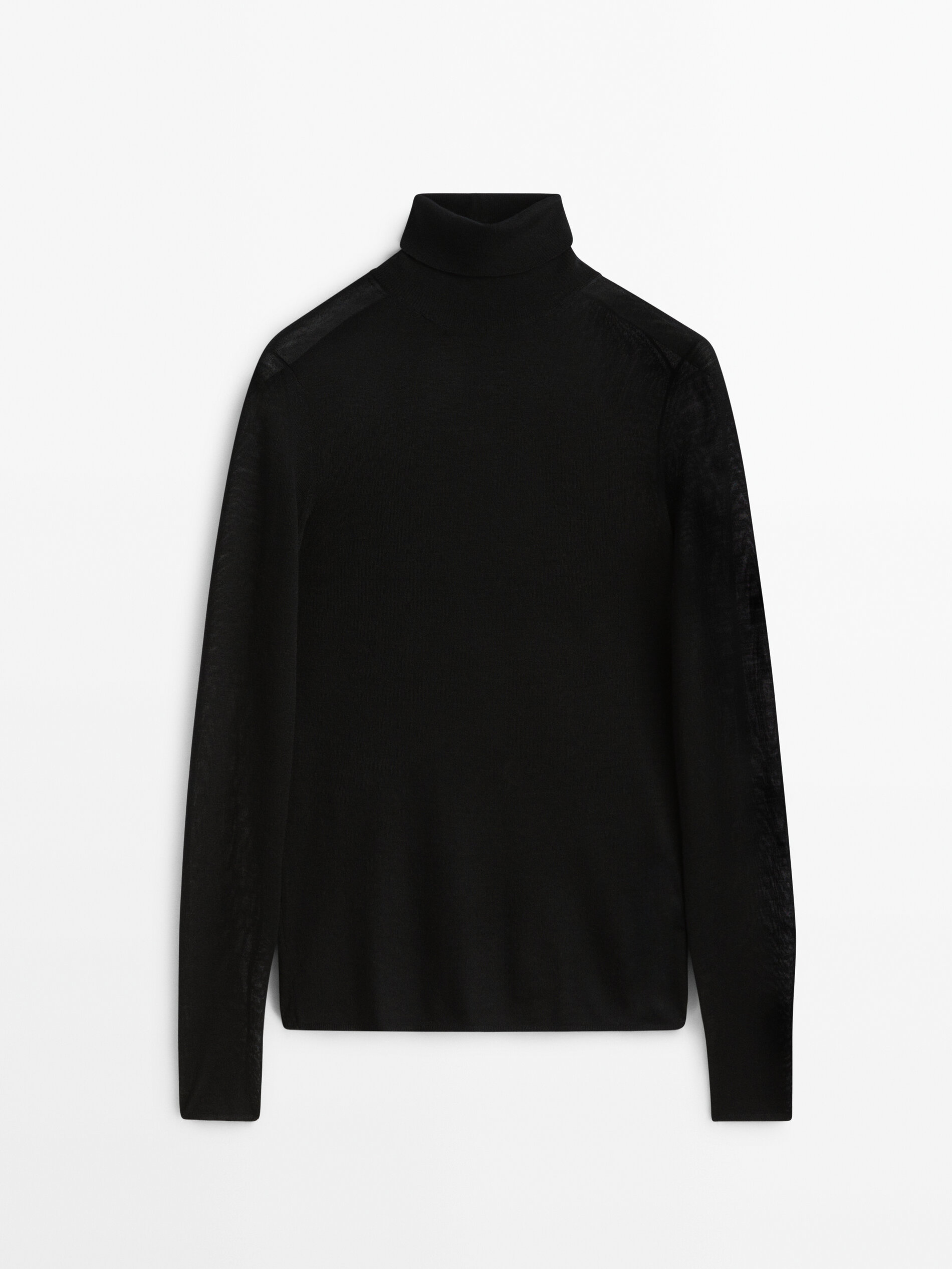 Camisa 100% lana merino extrafino - NEGRO