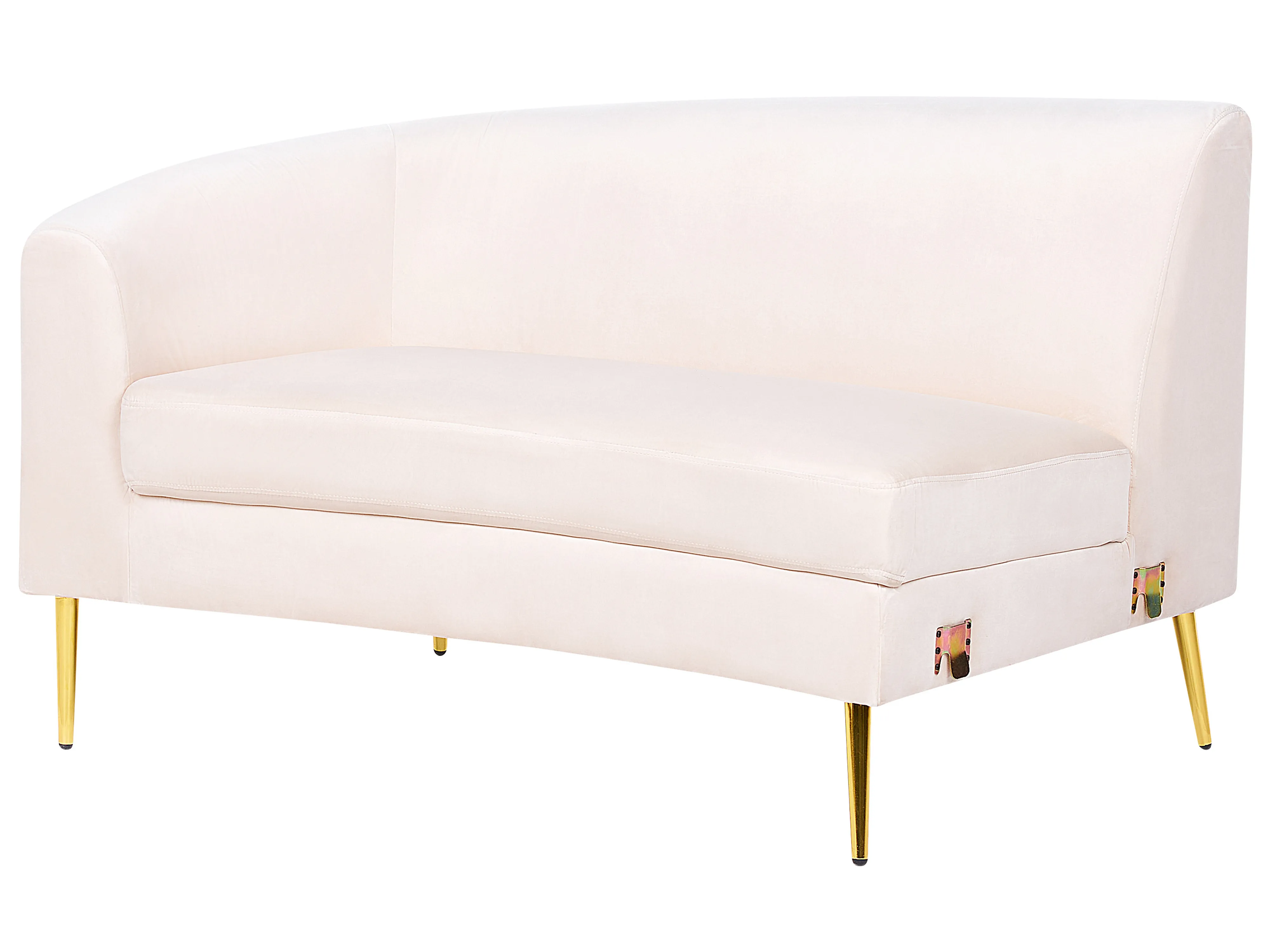 Halfronde bank 4-zits MOSS Fluweel Lichtbeige