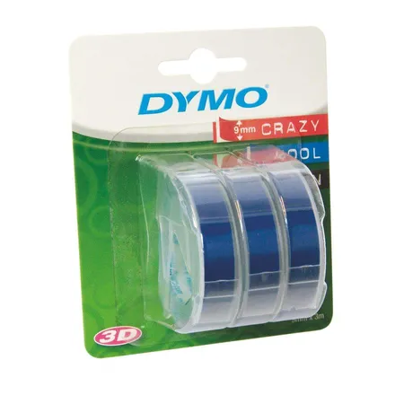 Dymo Prägeband glänzend, blau, 9 mm x 3 m, 3 Stück