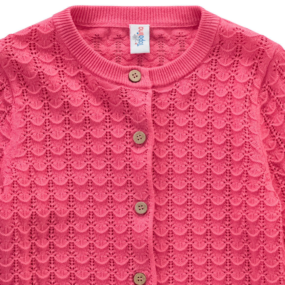 Topolino Mädchen Strickjacke mit Ajour-Muster pink
