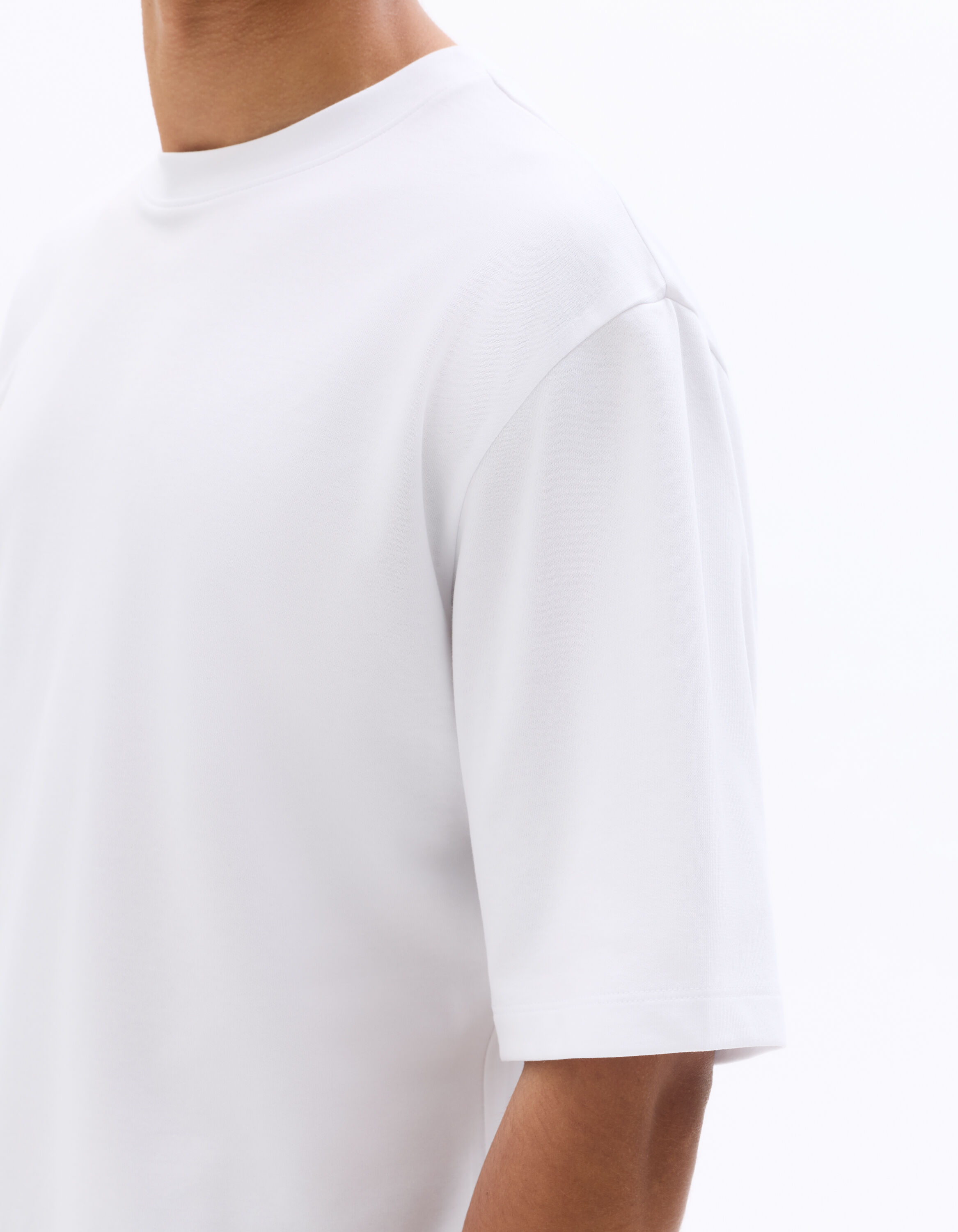 T-shirt oversize col rond - blanc