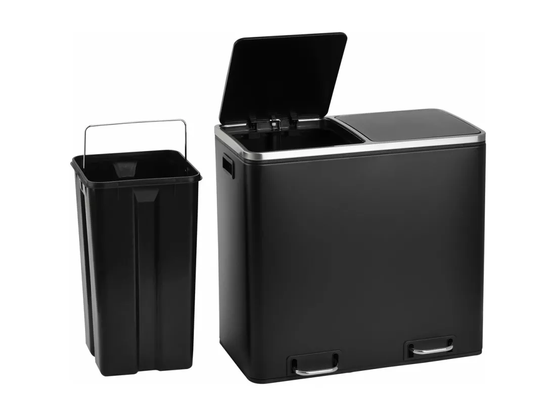 Poubelle à pédale 60L en inox