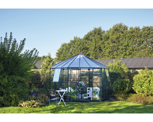Kas Hallen Atrium, veiligheidsglas 3 mm, 375 x 375 cm, groen