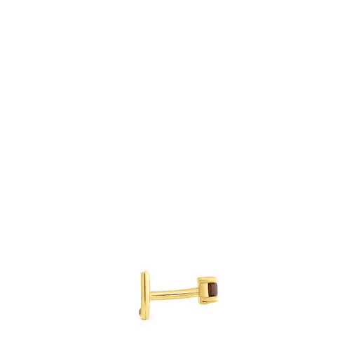 Piercing de nariz em aço com revestimento IP dourado e granada de São Tropez.