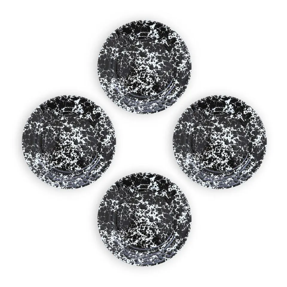 Crow Canyon Home Saladeborden Splatter - Set van 4 - Zwart
