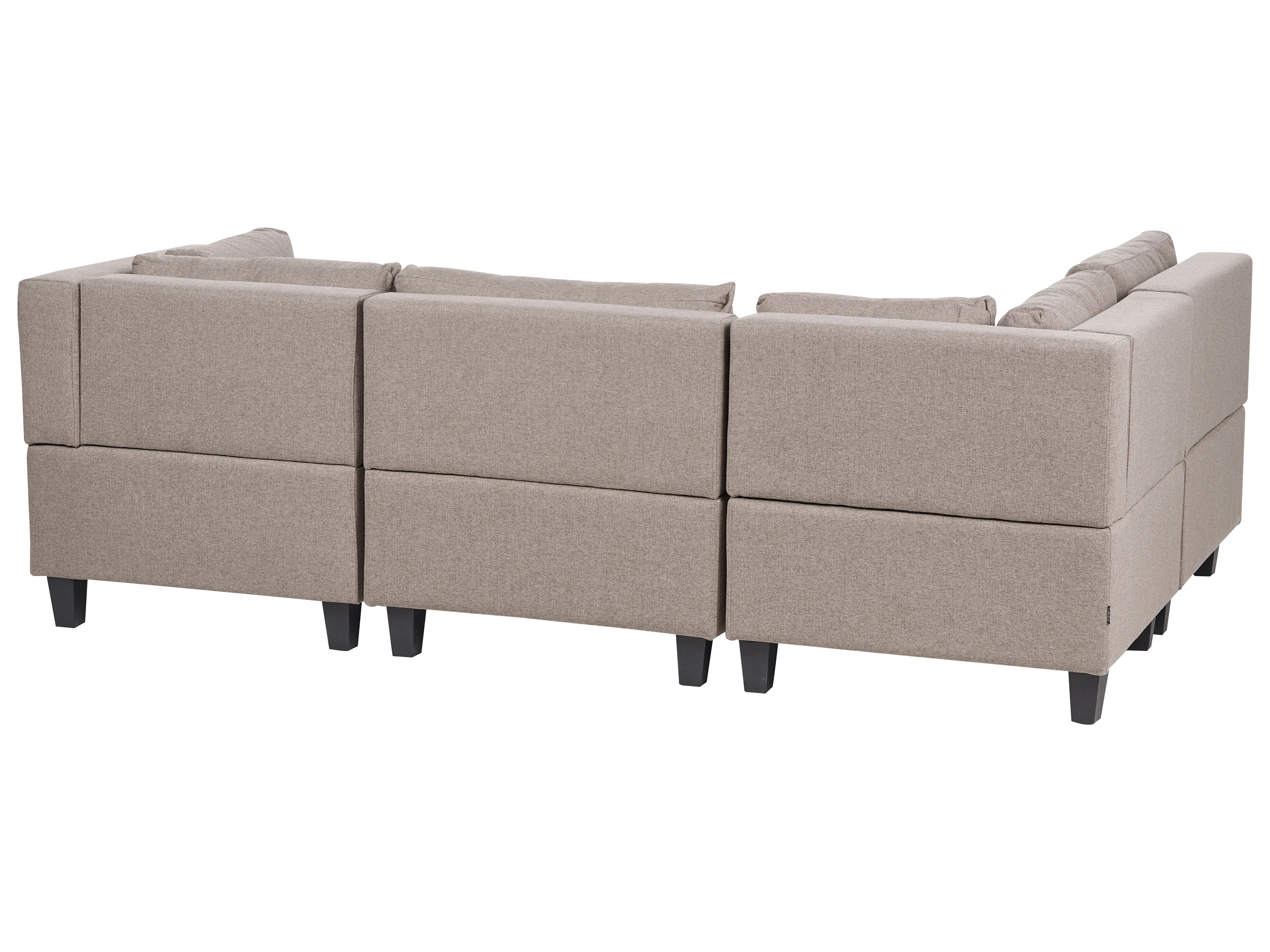 Modulaire hoekbank 4-zits UNSTAD Stof Bruin met ottomaan rechtszijdig