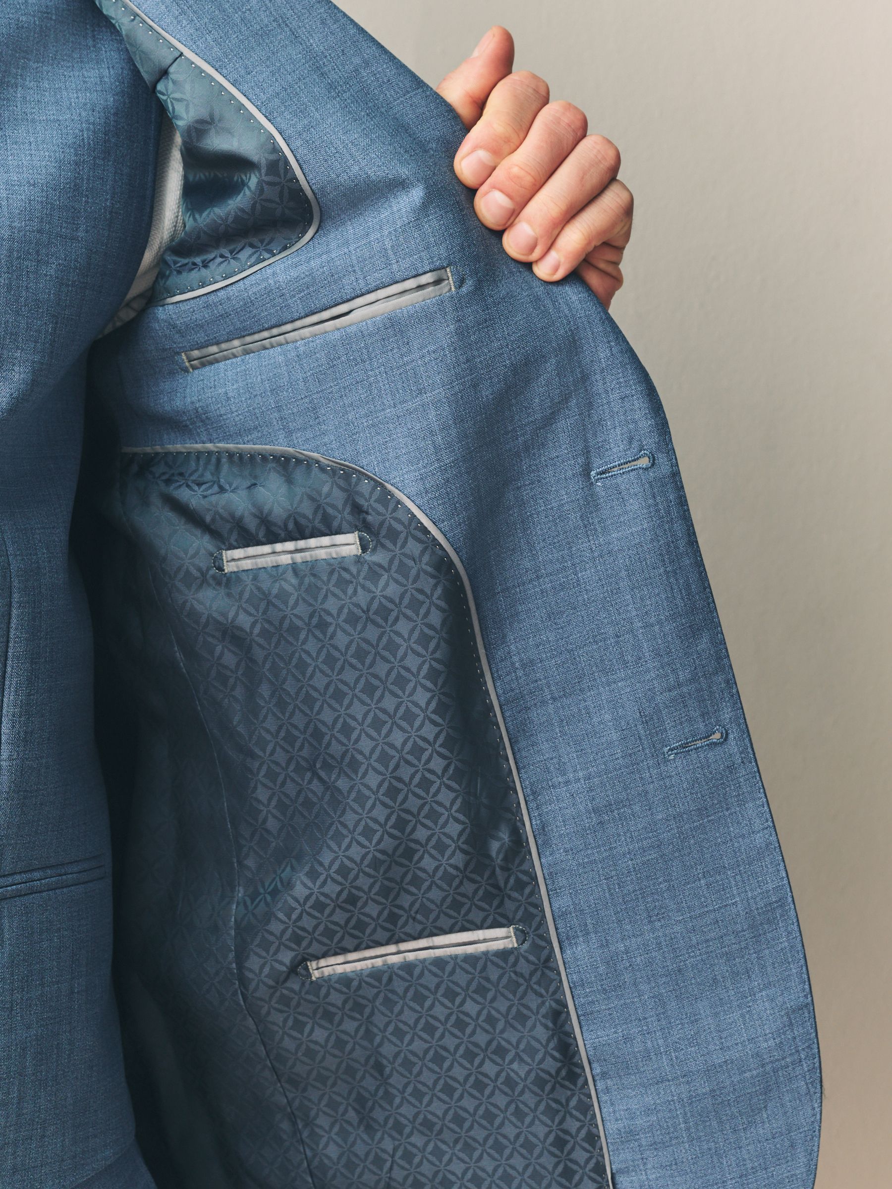 Blauw - Regular Fit Signature Nova Fides 100% Italian Wool Suit Jacket