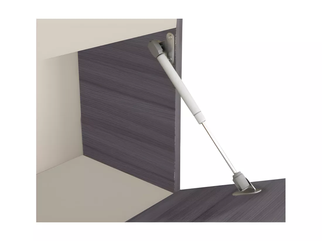 Meuble vasque 2 tiroirs 80 cm + vasque + miroir Gris Cendré - BANRU