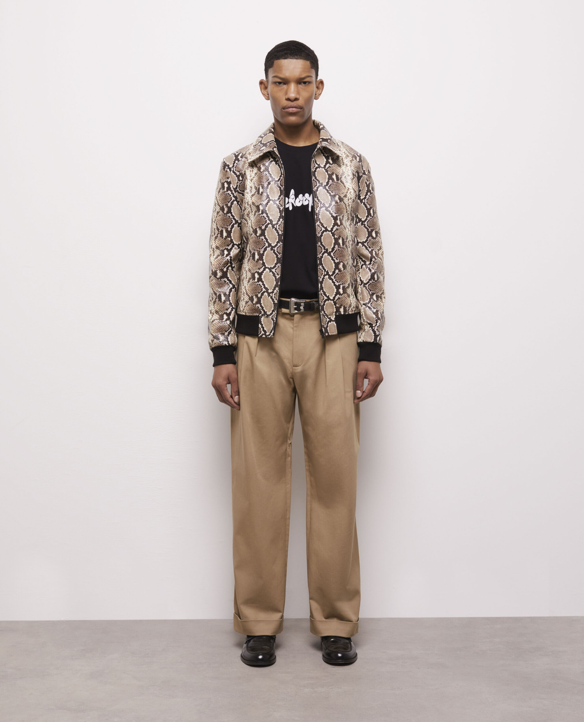 Blouson en cuir python