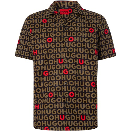 BOSS - Camisa De Manga Corta Ellino Negro