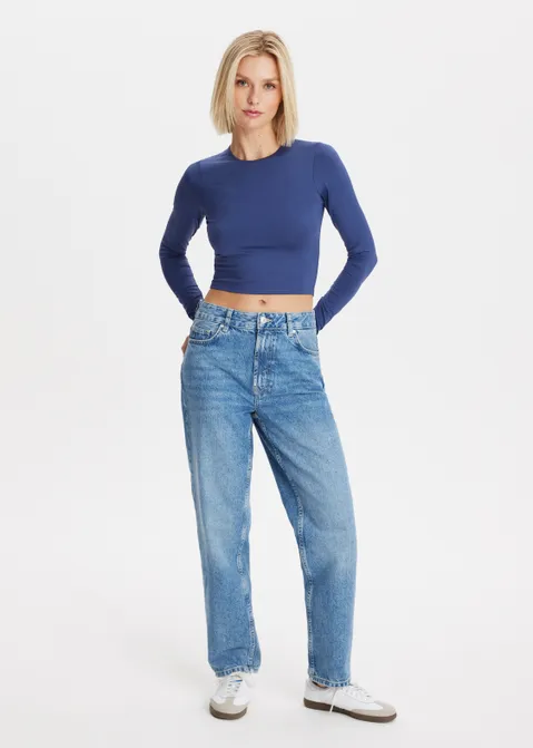 T-shirt cropped clean blauw (BLW.D)