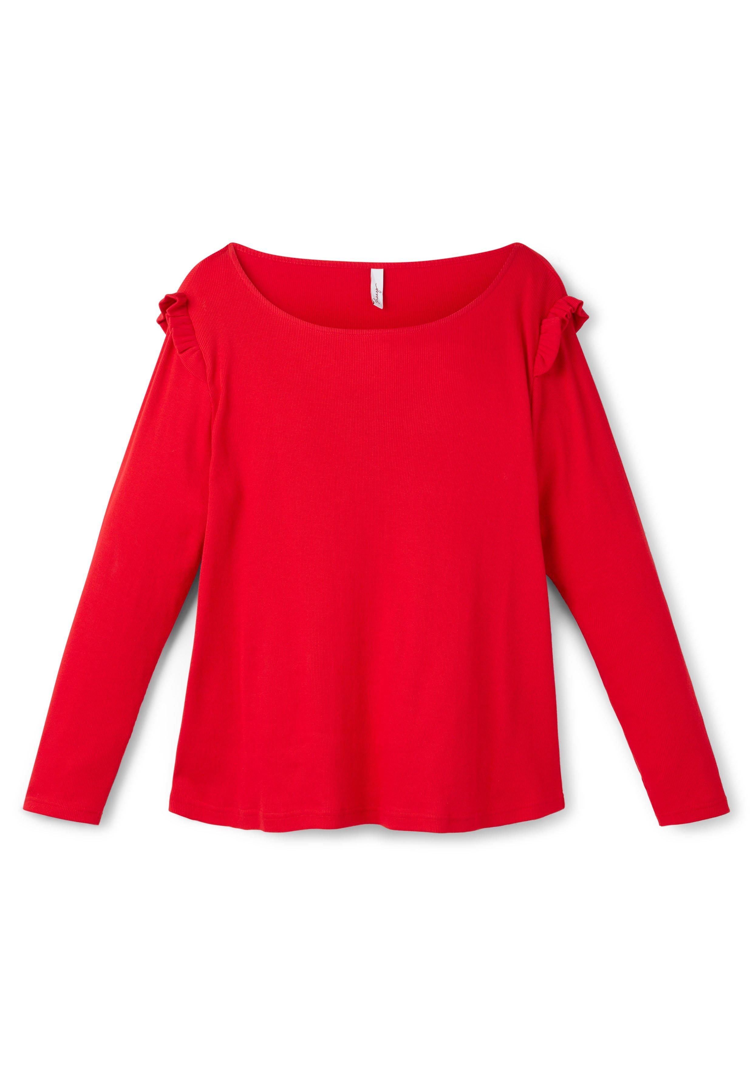 Langarmshirt mit Rüschen an der Schulter