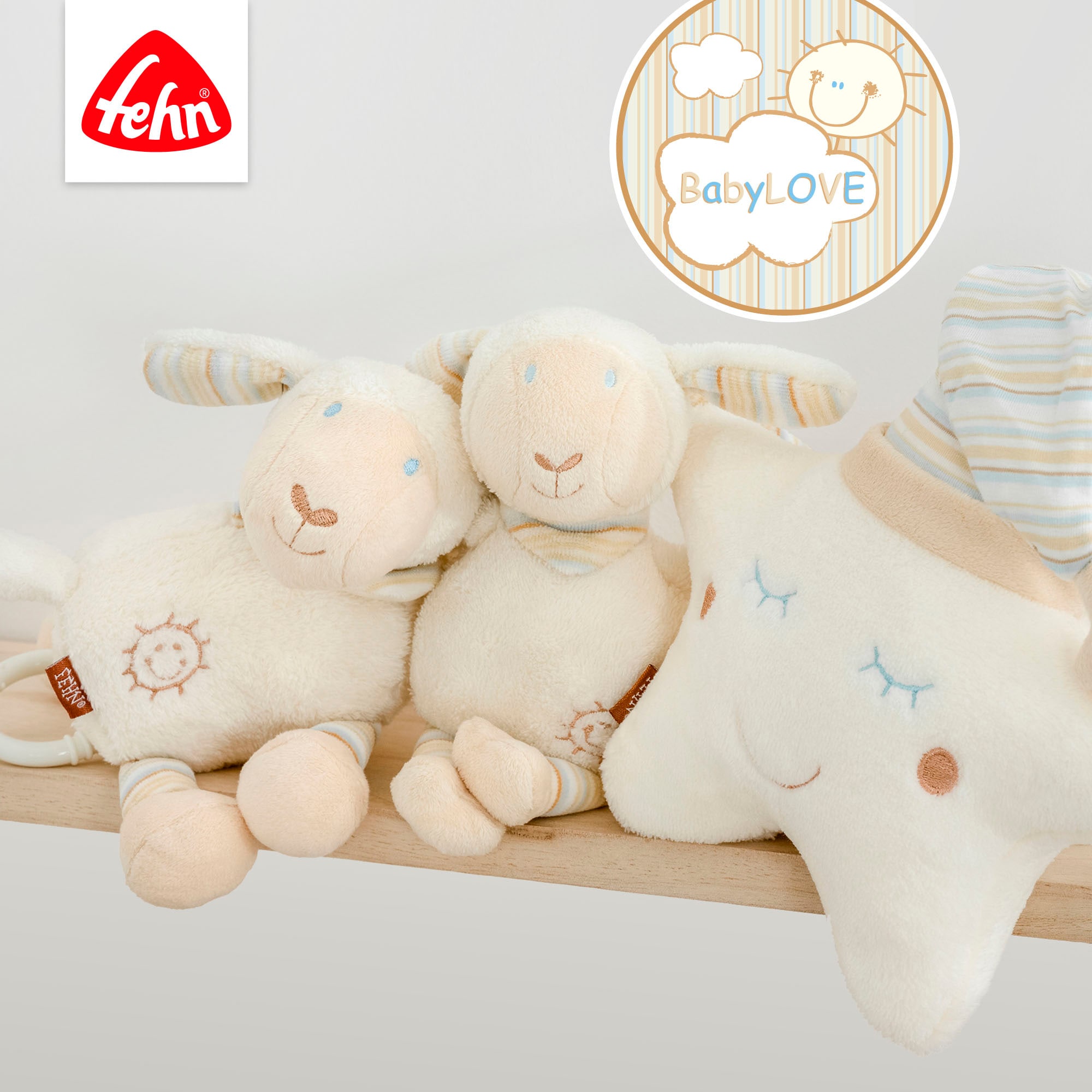Fehn Spielbogen »BabyLOVE, Schaf 3-D-Activity-Decke« mit Krabbeldecke