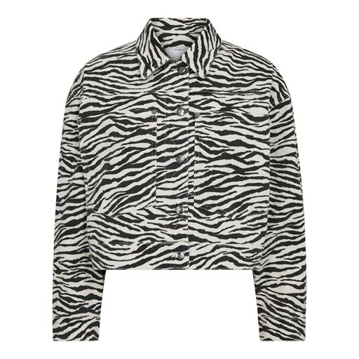 Co'Couture ZionCC Zebra Crop Jakke, Off White/Black, XL