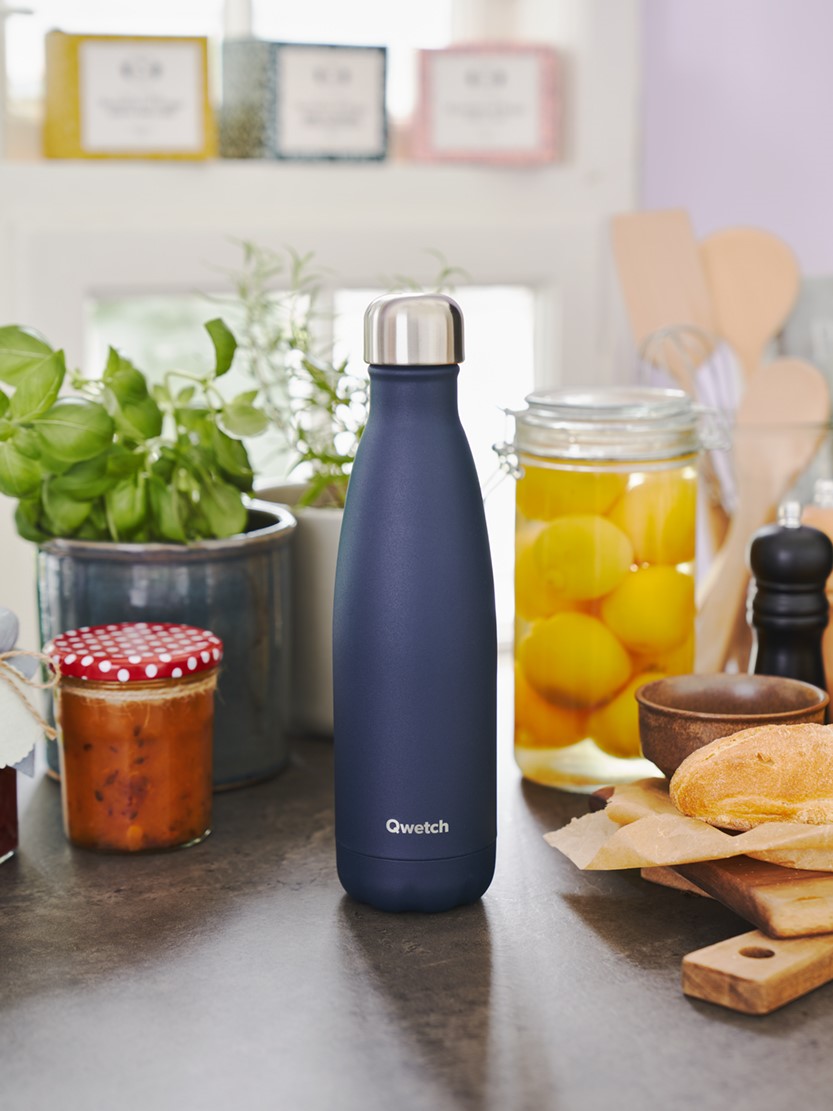 Termoflaske 500 ml | Rustfrit stål. Ø7 x 27 cm. | Indigo Blue, Dark Blue | Qwetch