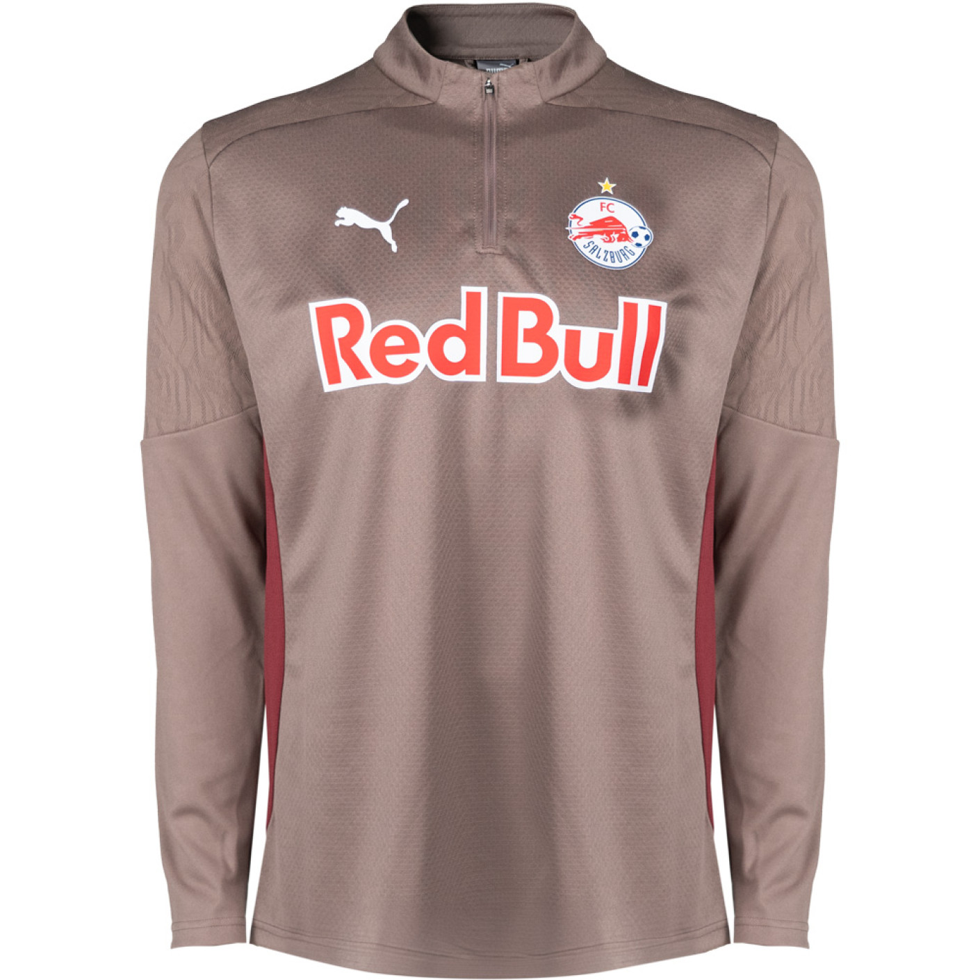 PUMA Red Bull Salzburg Trainingstrui 1/4-Zip 2024-2025 Bruin Rood Wit
