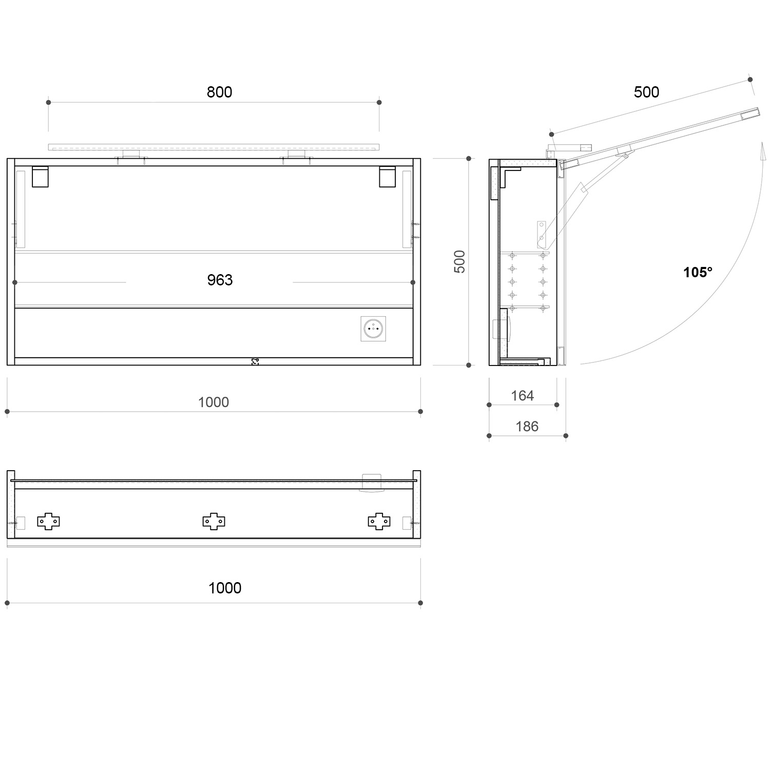 Sapho Cloe spiegelkast met LED verlichting 100cm