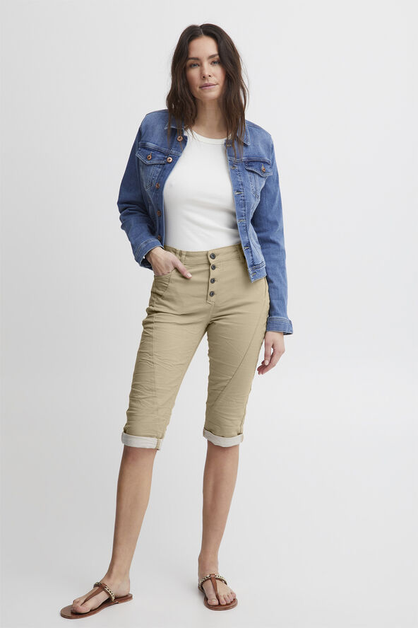 PULZ Jeans PZROSITA HW Capri Pants White pepper