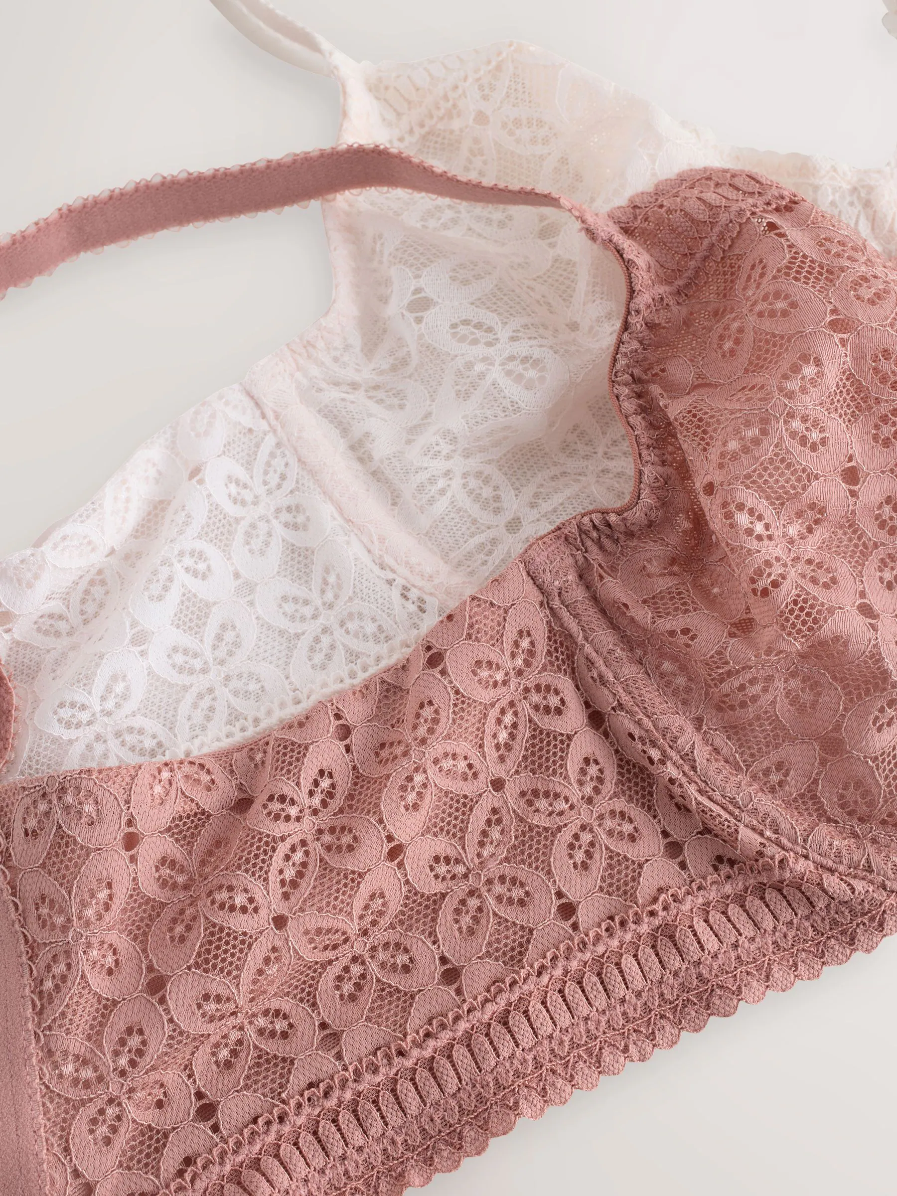 Roze/wit - Set van 2 minimiser Beha's met volledige cups zonder vulling, cup DD+