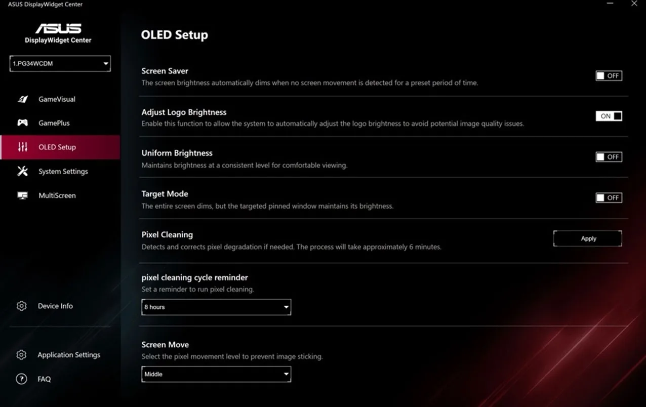 Asus ROG Swift OLED PG34WCDM Écrans gaming