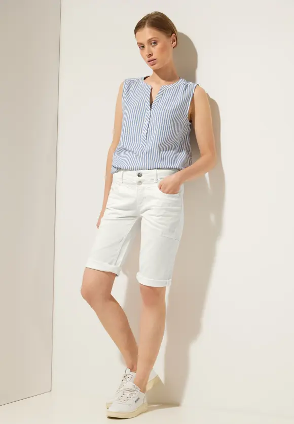 Casual Fit Jeansbermuda - off white