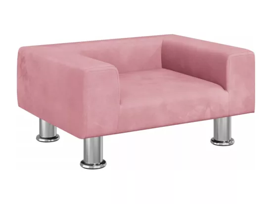 Canapé pour enfants rose 50x40x26,5 cm velours
