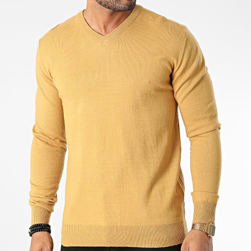 Pull Col V 6745 Moutarde