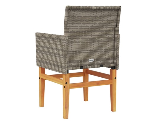 VIDAXL - Chaises de jardin coussins lot de 2 gris résine tressée et b...
