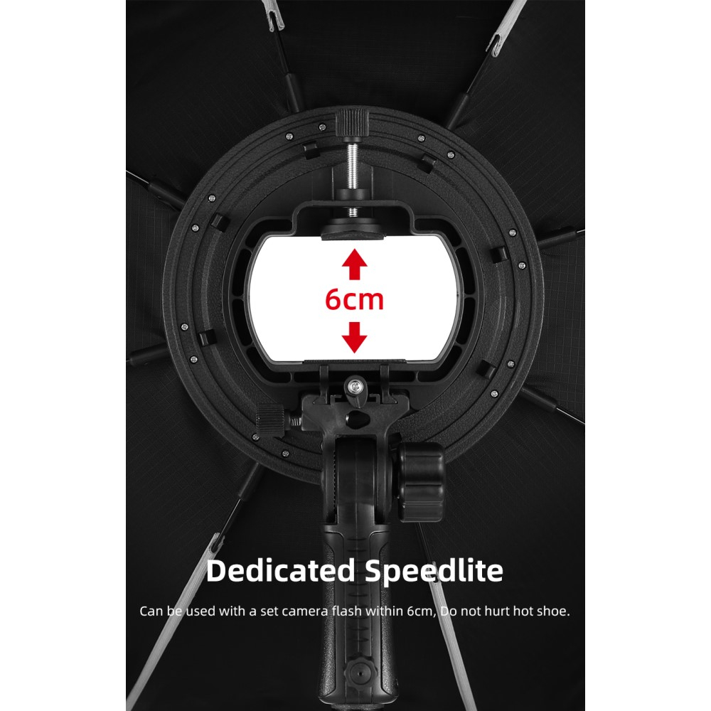 (55cm) Professioneller Kamera Licht Diffusor Parabol Softbox Studio Ausrüstung für Porträts   Blitzschuh Systemblitz Anschluss und Tasche - Schwarz