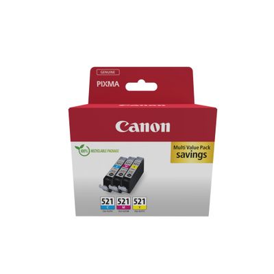 Canon CLI-521 - Pack de 3 - cyan, magenta, jaune - cartouche d'encre originale